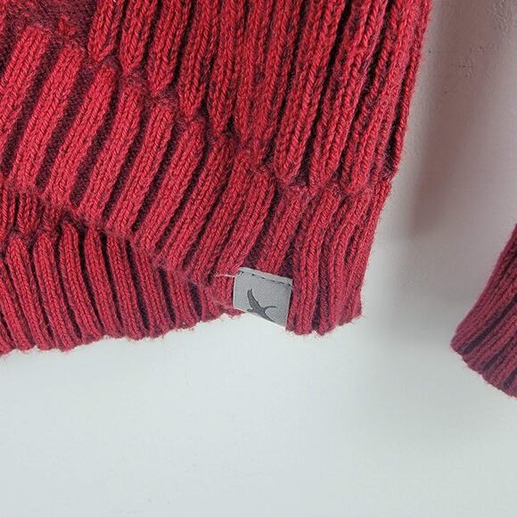 Eddie Bauer Hooded Sweater 1/4 Zip Red Long Sleeve Size M - Picture 5 of 6